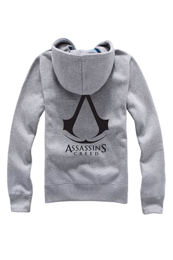Game Costume Assassin's Creed Fleeces Grey Hoodie - Click Image to Close